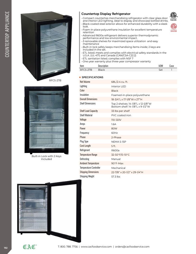 C.A.C. Foodservice Smallwares Catalog Weekly Ad January 1 - December 31, 2026