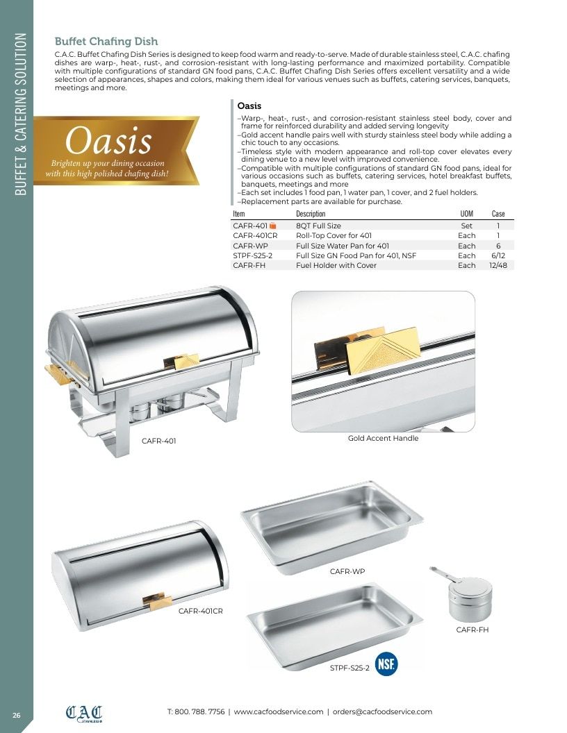 C.A.C. Foodservice Smallwares Catalog Weekly Ad January 1 - December 31, 2026