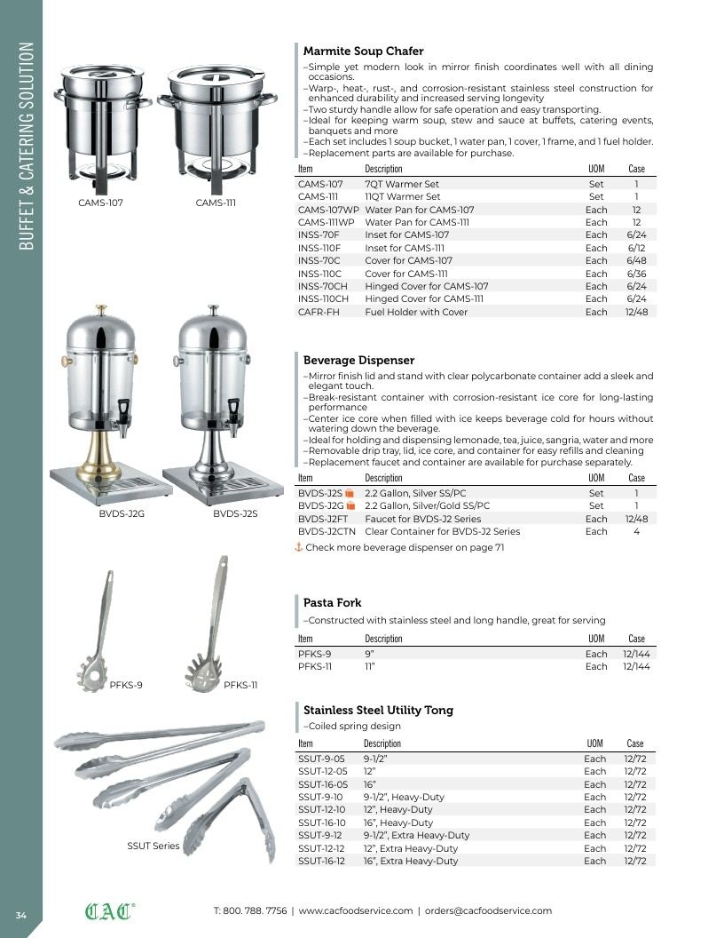 C.A.C. Foodservice Smallwares Catalog Weekly Ad January 1 - December 31, 2026