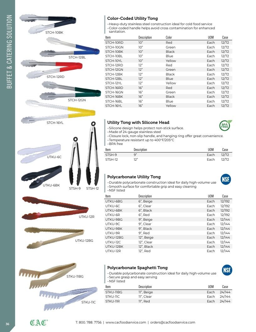 C.A.C. Foodservice Smallwares Catalog Weekly Ad January 1 - December 31, 2026