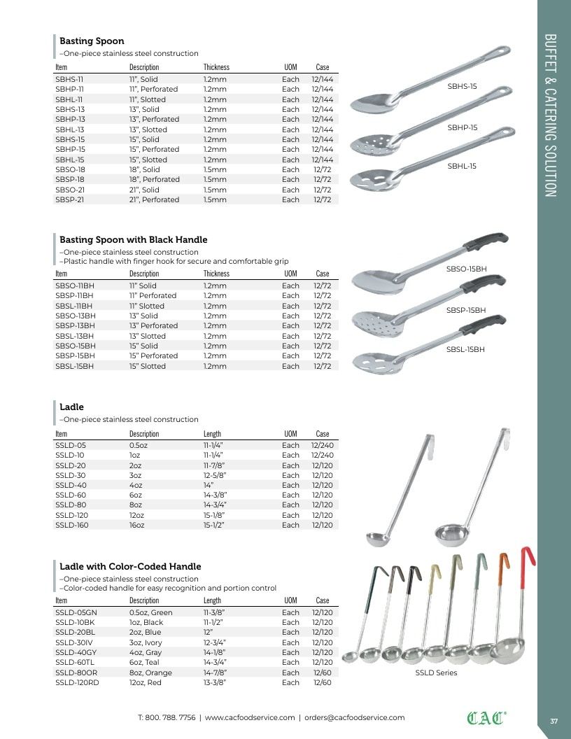 C.A.C. Foodservice Smallwares Catalog Weekly Ad January 1 - December 31, 2026