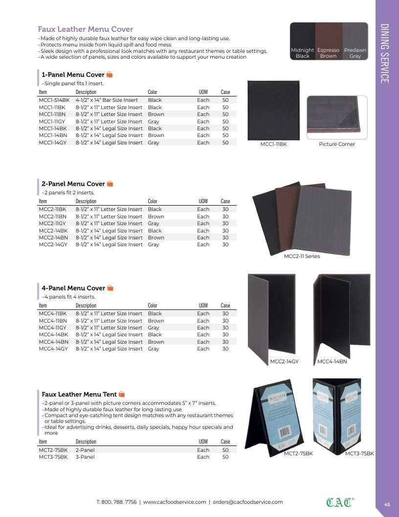 C.A.C. Foodservice Smallwares Catalog Weekly Ad January 1 - December 31, 2026