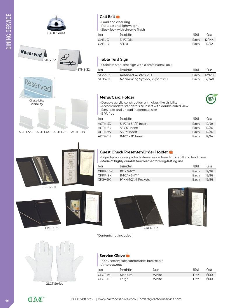 C.A.C. Foodservice Smallwares Catalog Weekly Ad January 1 - December 31, 2026