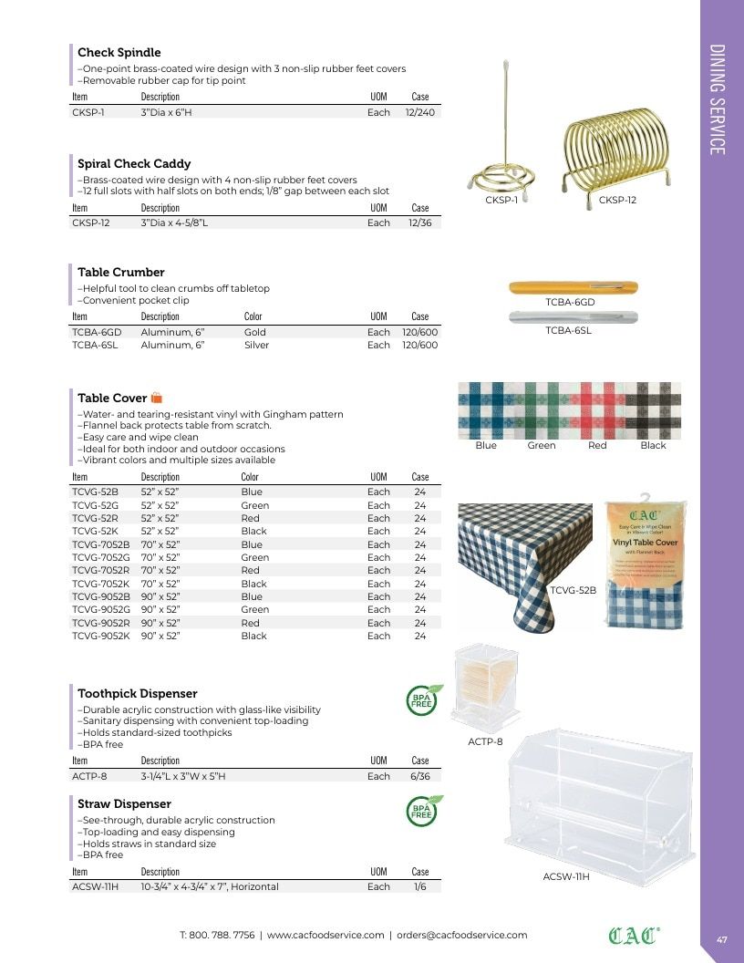 C.A.C. Foodservice Smallwares Catalog Weekly Ad January 1 - December 31, 2026
