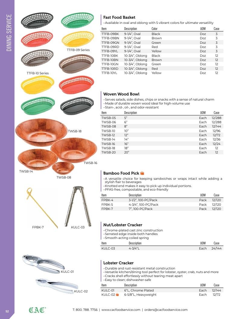 C.A.C. Foodservice Smallwares Catalog Weekly Ad January 1 - December 31, 2026