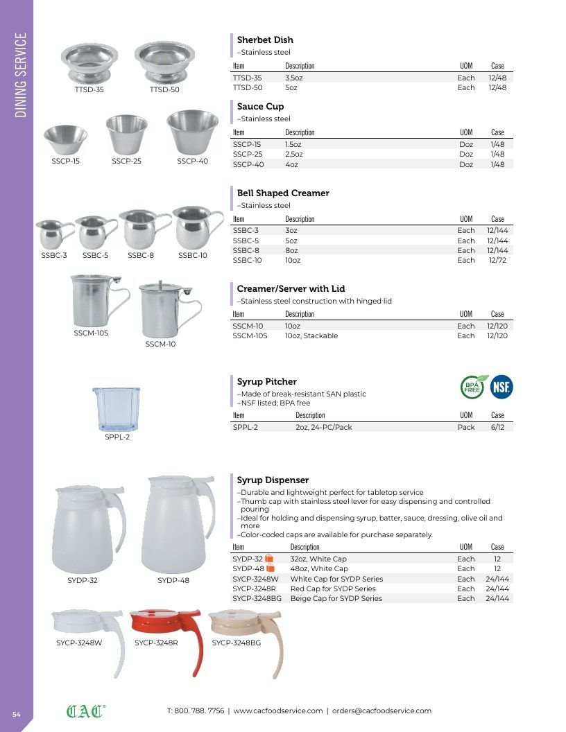 C.A.C. Foodservice Smallwares Catalog Weekly Ad January 1 - December 31, 2026