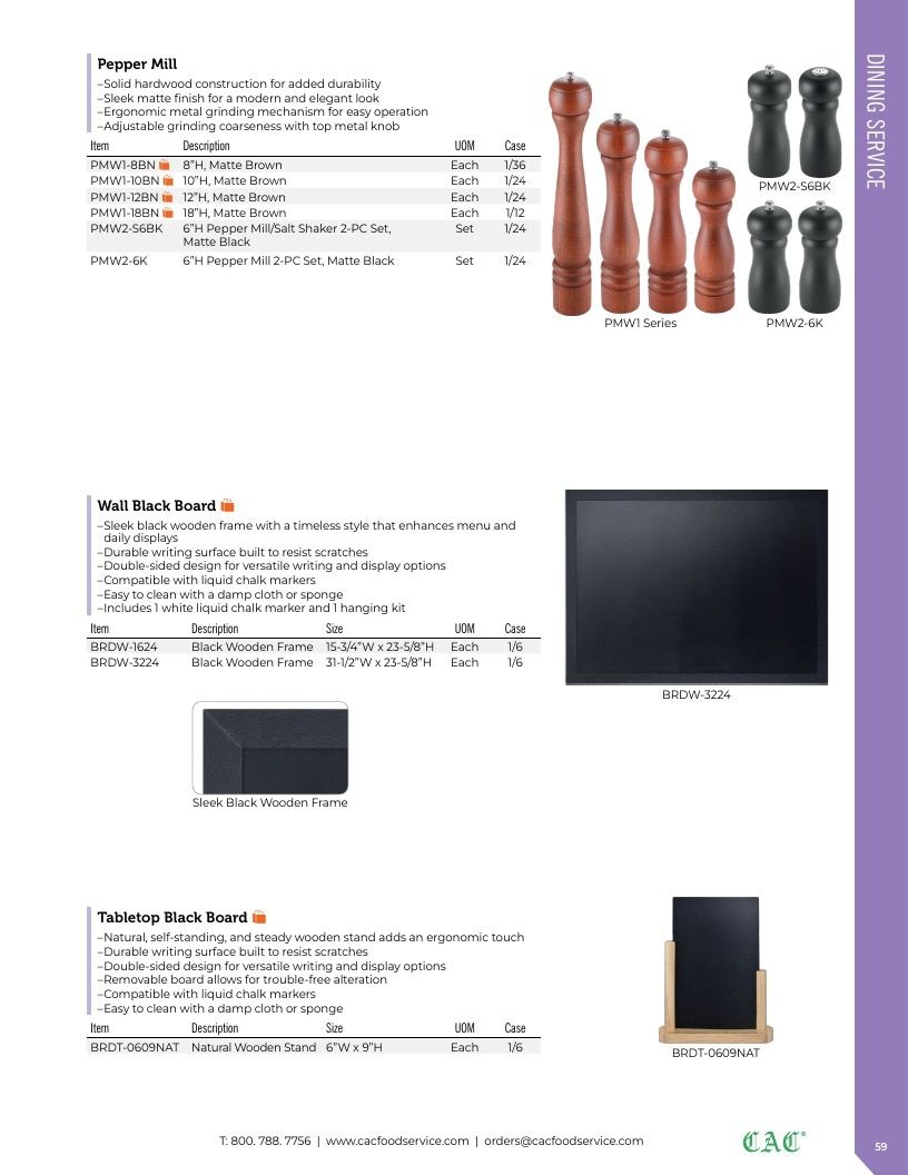 C.A.C. Foodservice Smallwares Catalog Weekly Ad January 1 - December 31, 2026