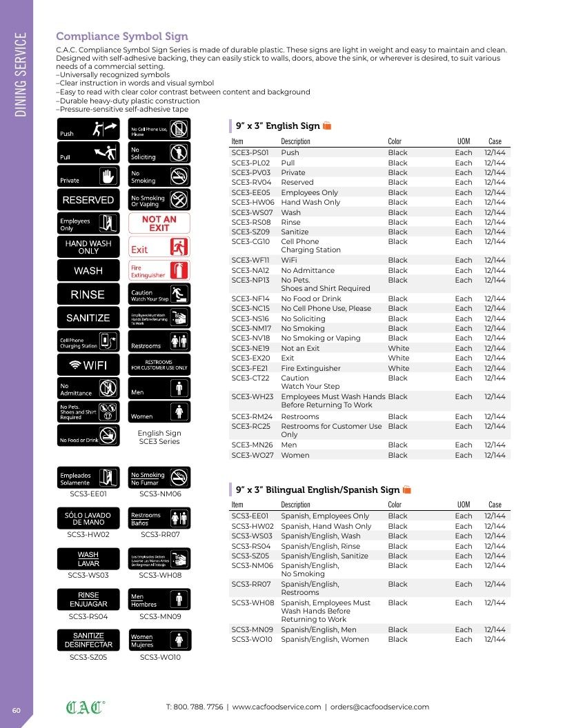 C.A.C. Foodservice Smallwares Catalog Weekly Ad January 1 - December 31, 2026
