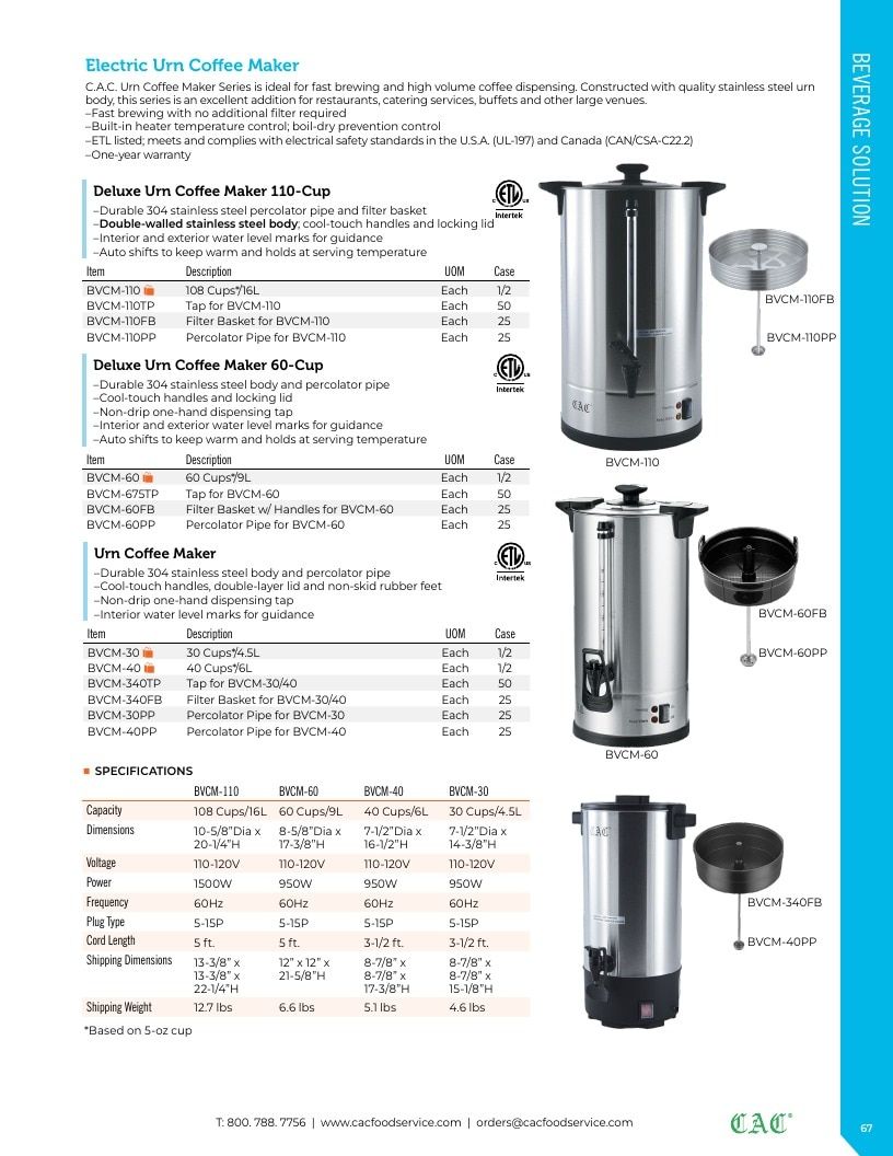 C.A.C. Foodservice Smallwares Catalog Weekly Ad January 1 - December 31, 2026