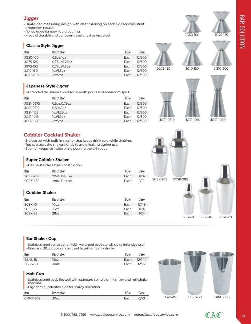 C.A.C. Foodservice Smallwares Catalog Weekly Ad January 1 - December 31, 2026