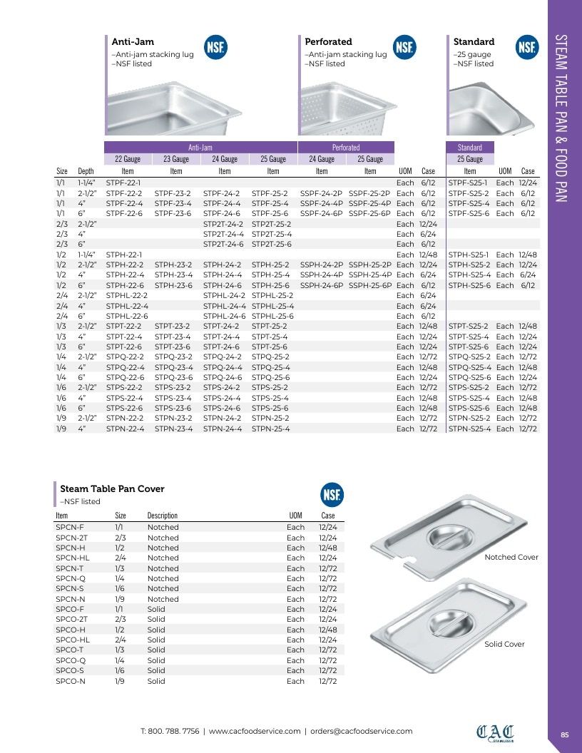 C.A.C. Foodservice Smallwares Catalog Weekly Ad January 1 - December 31, 2026