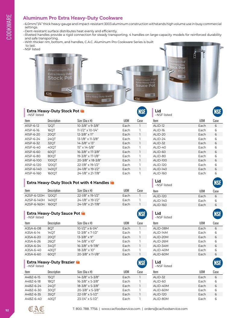 C.A.C. Foodservice Smallwares Catalog Weekly Ad January 1 - December 31, 2026