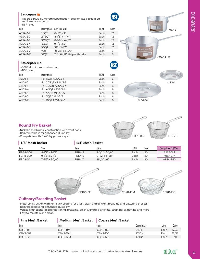 C.A.C. Foodservice Smallwares Catalog Weekly Ad January 1 - December 31, 2026