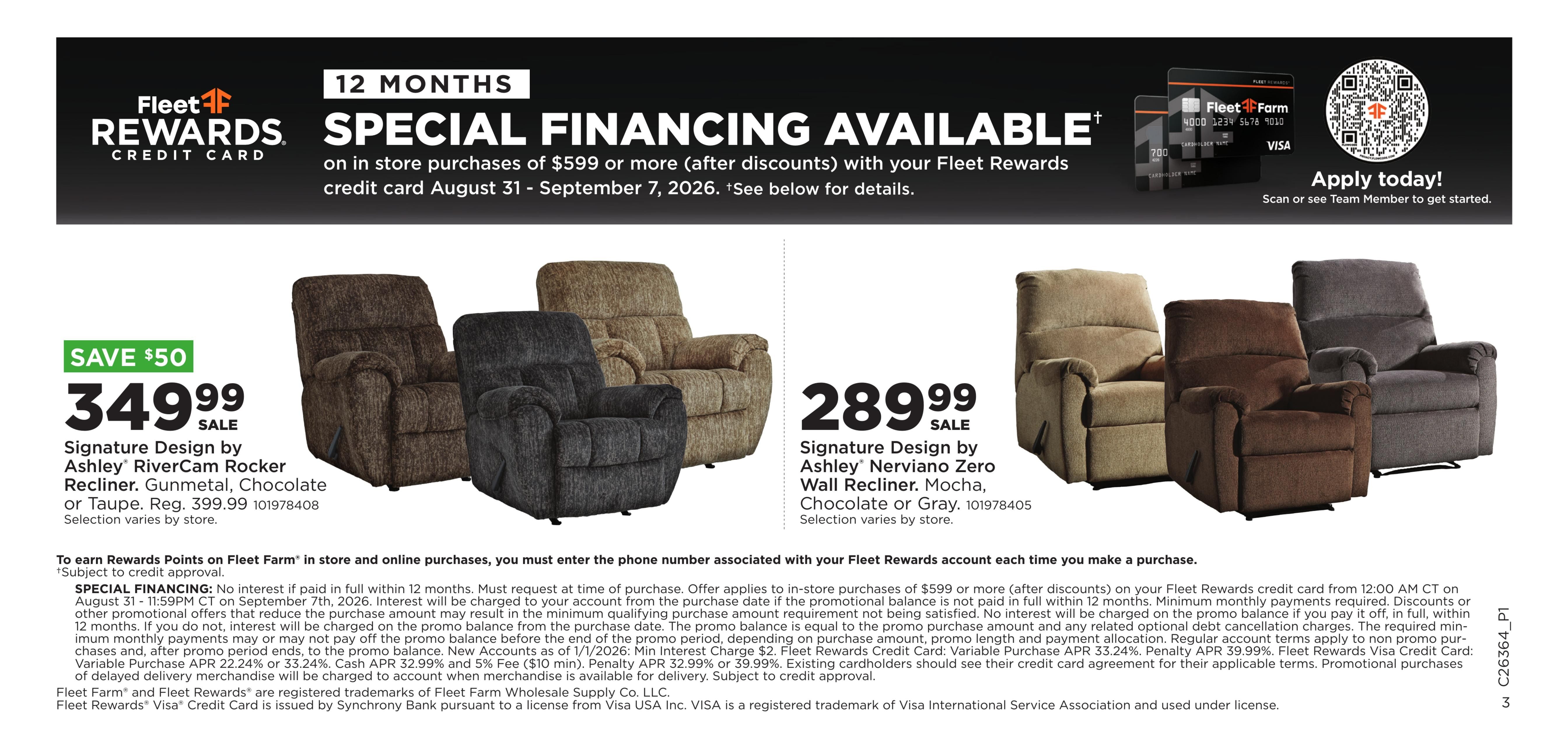 Fleet Farm Ashley Furniture Weekly Ad August 31 - September 12, 2026