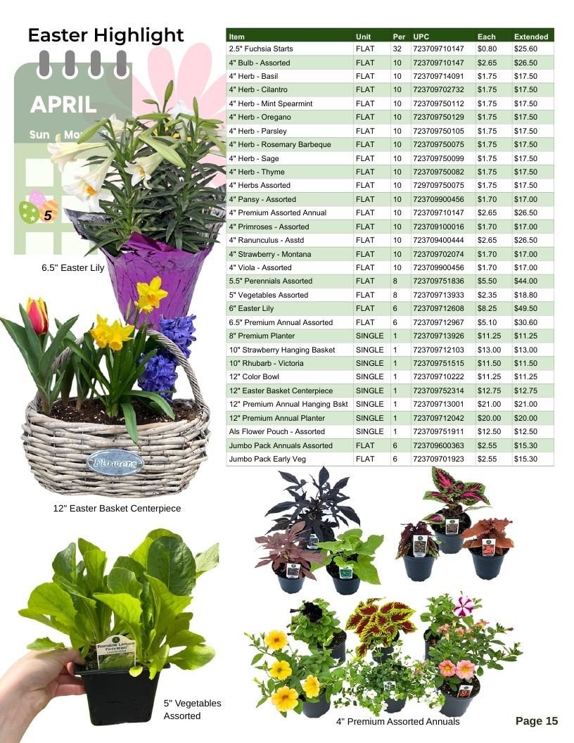Van Wingerden Greenhouses Wholesale Plants Catalog Weekly Ad January 1 - December 31, 2026