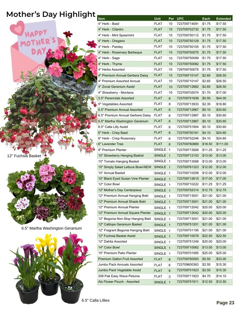 Van Wingerden Greenhouses Wholesale Plants Catalog Weekly Ad January 1 - December 31, 2026