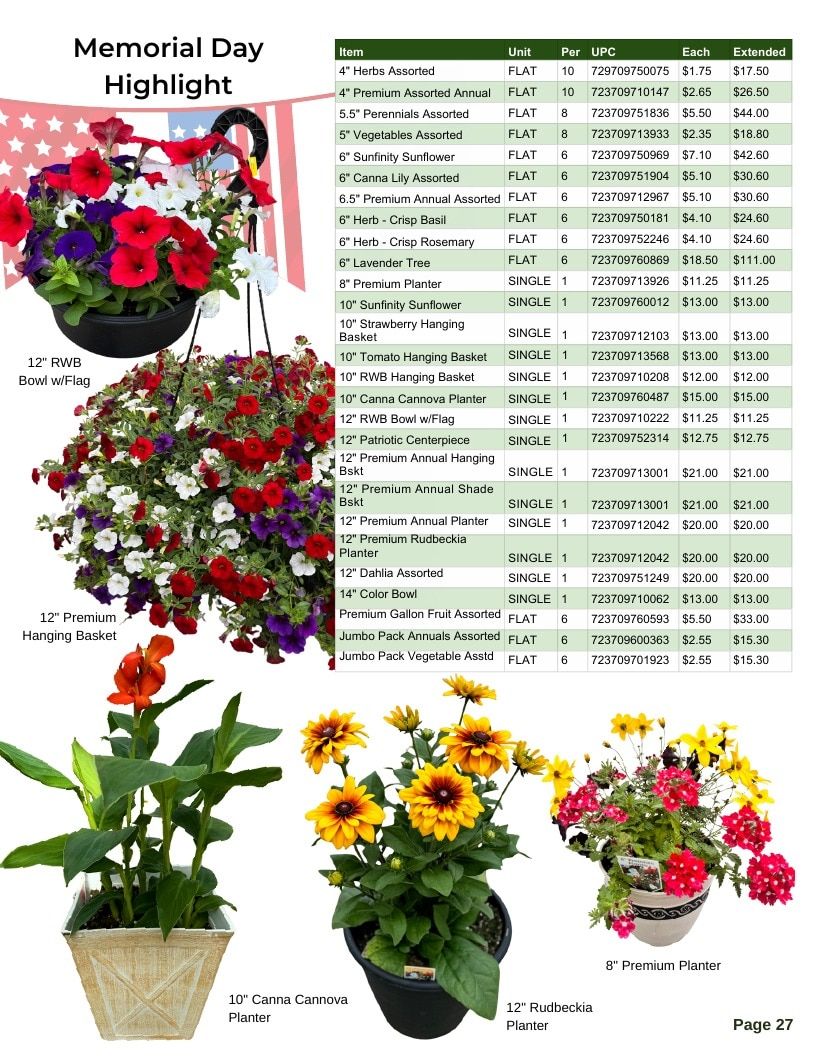 Van Wingerden Greenhouses Wholesale Plants Catalog Weekly Ad January 1 - December 31, 2026