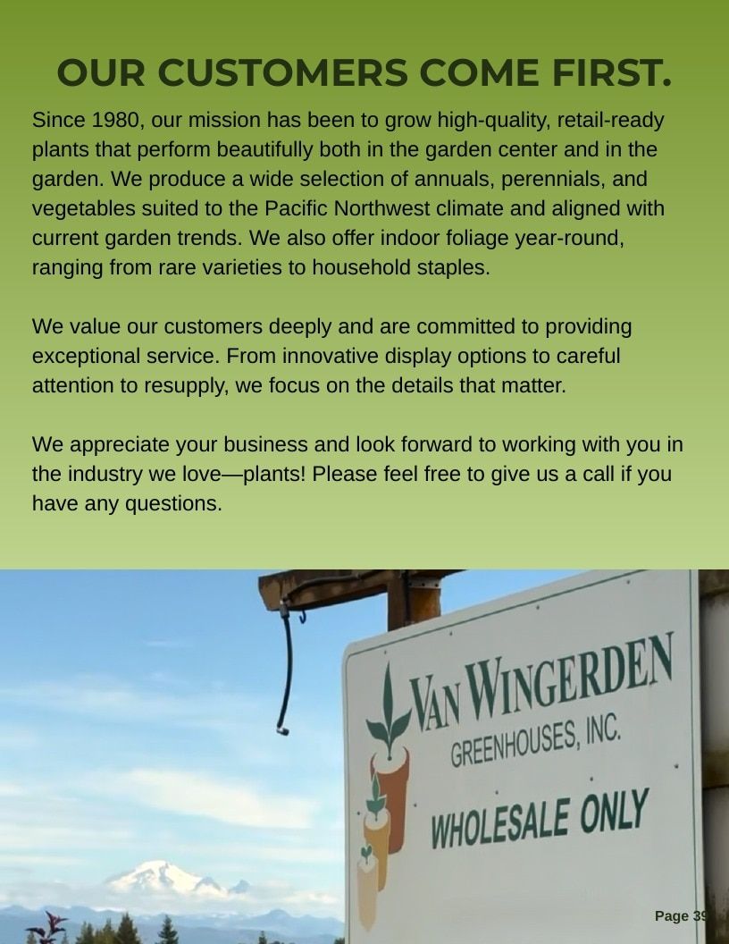 Van Wingerden Greenhouses Wholesale Plants Catalog Weekly Ad January 1 - December 31, 2026