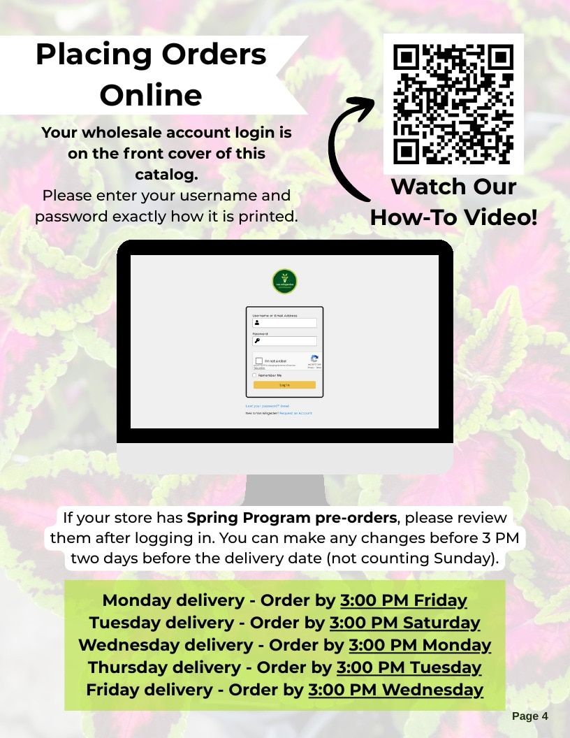 Van Wingerden Greenhouses Wholesale Plants Catalog Weekly Ad January 1 - December 31, 2026
