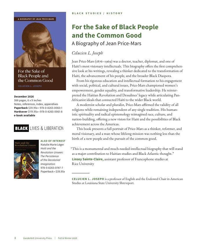 Vanderbilt University Press Fall and Winter Book Catalog Weekly Ad January 1 - December 31, 2026