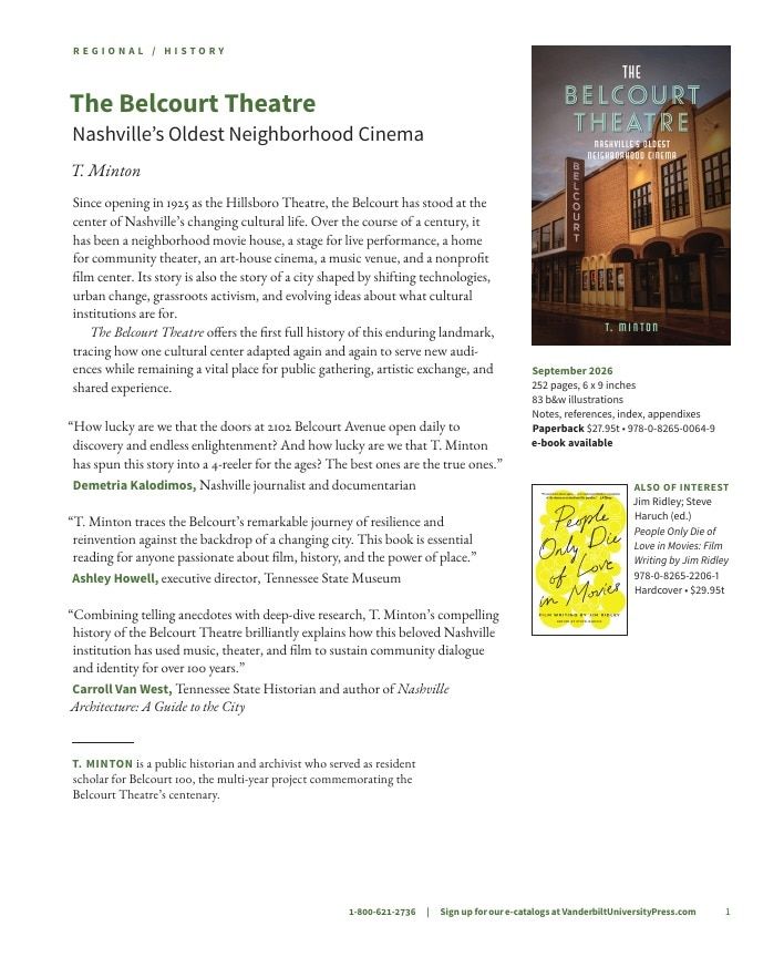 Vanderbilt University Press Fall and Winter Book Catalog Weekly Ad January 1 - December 31, 2026
