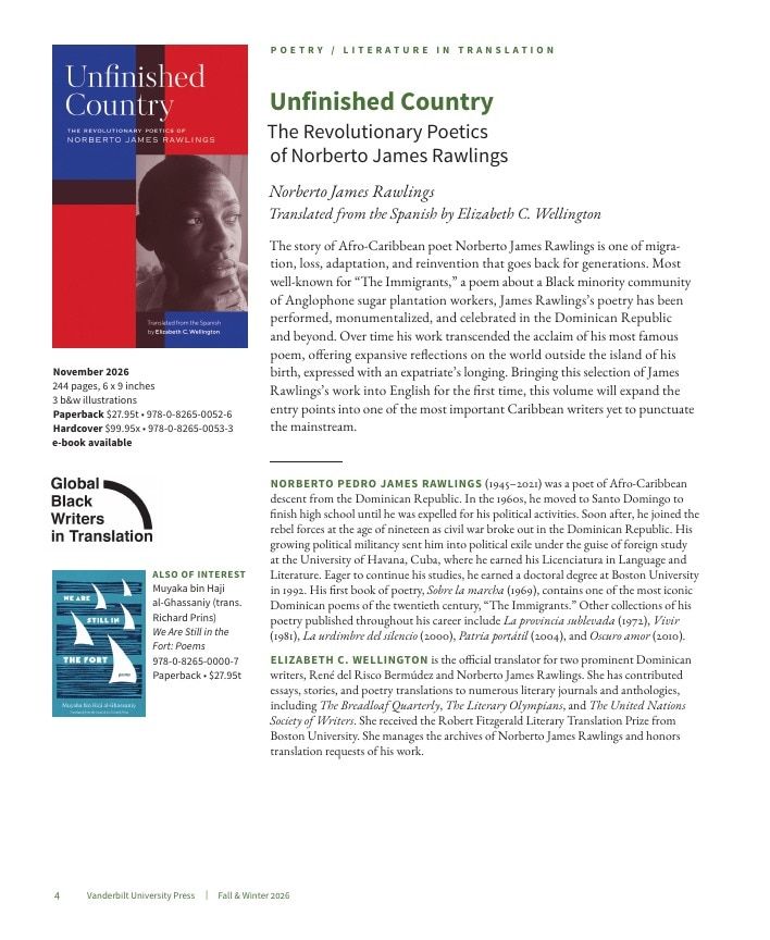 Vanderbilt University Press Fall and Winter Book Catalog Weekly Ad January 1 - December 31, 2026