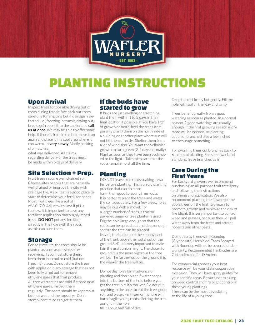 Wafler Nursery Nursery Catalog Weekly Ad January 1 - December 31, 2026