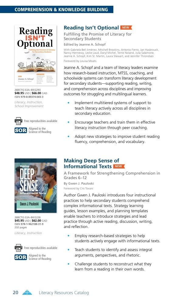 Solution Tree Literacy Resources Catalog Weekly Ad January 1 - December 31, 2026