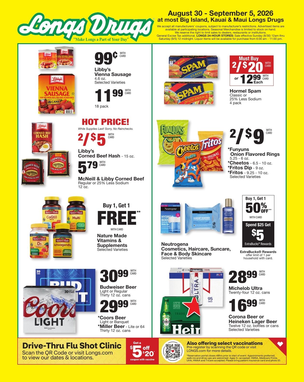 Longs Drugs Maui and Kauai Weekly Ad August 30 - September 5, 2026
