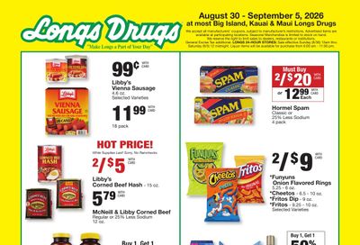 Longs Drugs Maui and Kauai Weekly Ad August 30 - September 5, 2026