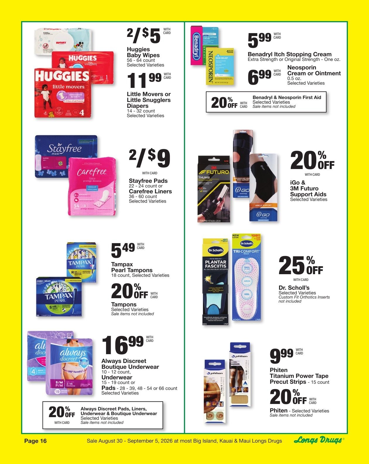 Longs Drugs Maui and Kauai Weekly Ad August 30 - September 5, 2026