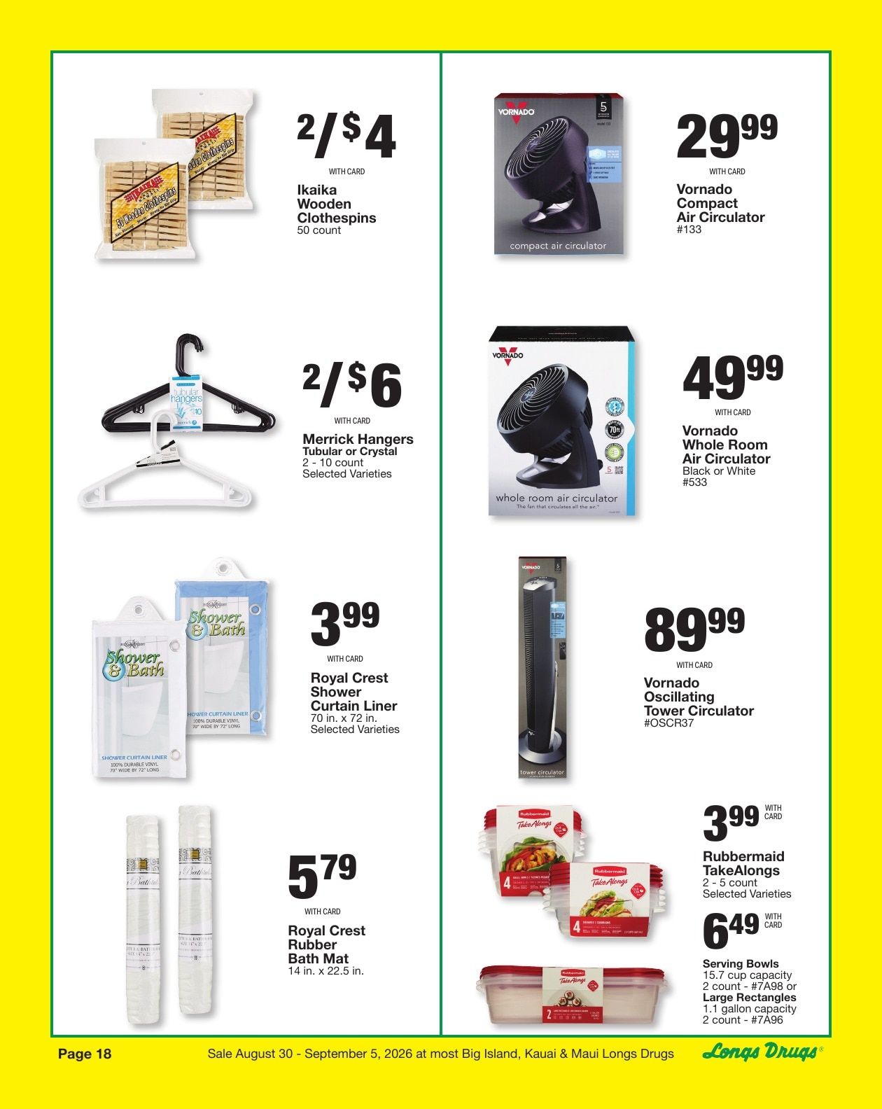 Longs Drugs Maui and Kauai Weekly Ad August 30 - September 5, 2026