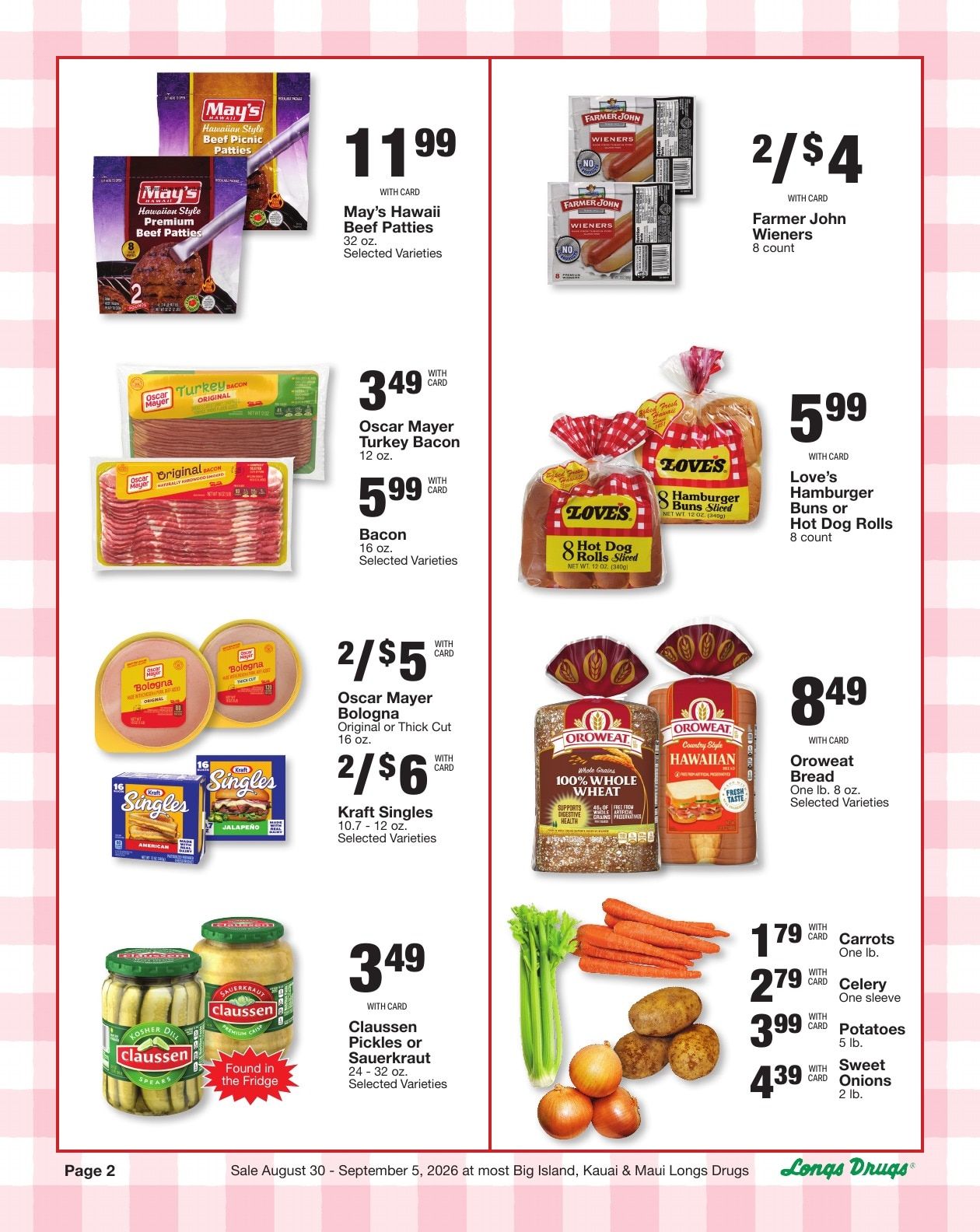 Longs Drugs Maui and Kauai Weekly Ad August 30 - September 5, 2026
