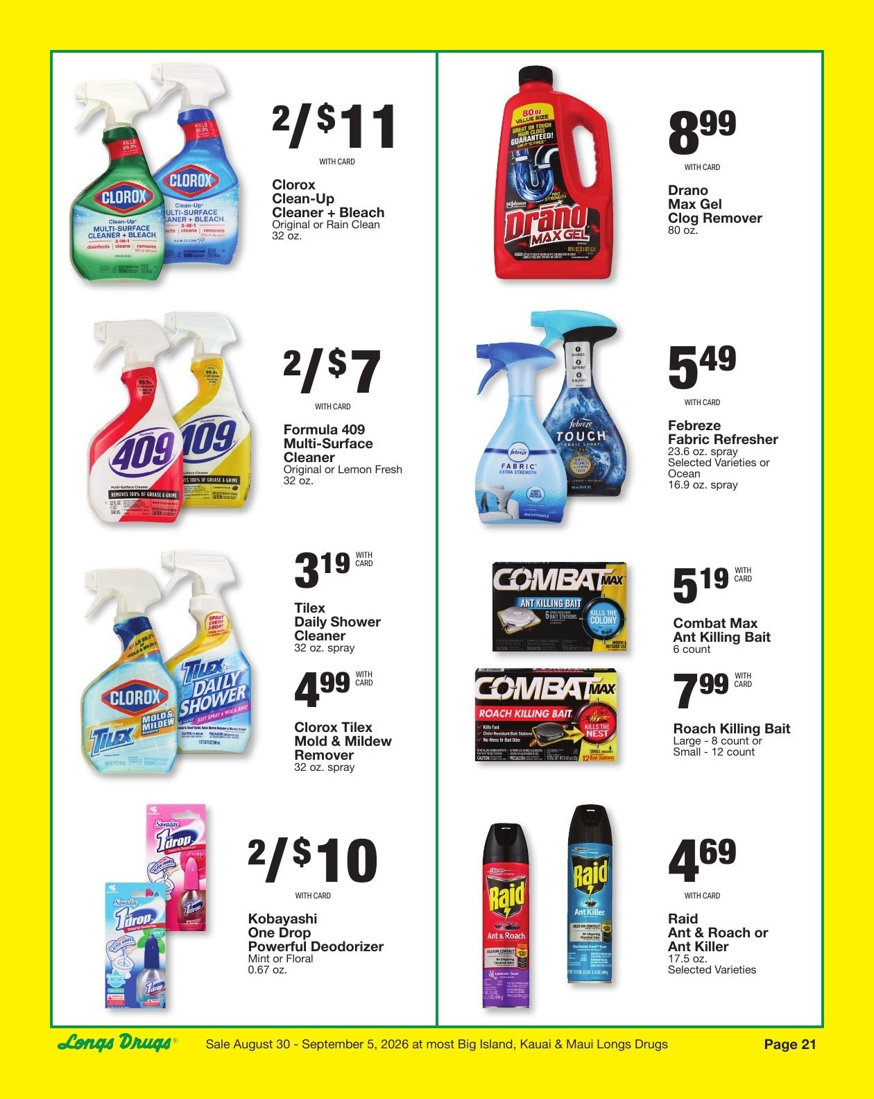Longs Drugs Maui and Kauai Weekly Ad August 30 - September 5, 2026