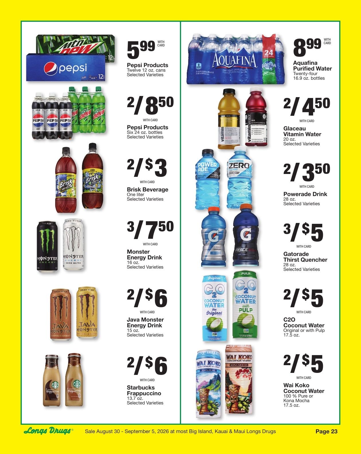 Longs Drugs Maui and Kauai Weekly Ad August 30 - September 5, 2026