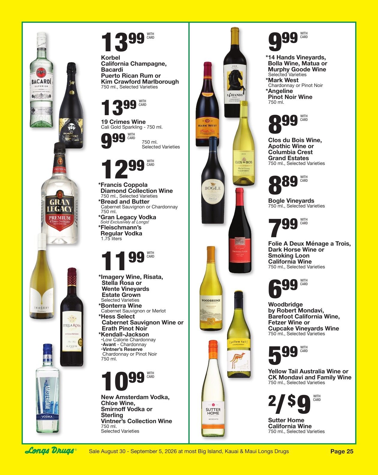Longs Drugs Maui and Kauai Weekly Ad August 30 - September 5, 2026