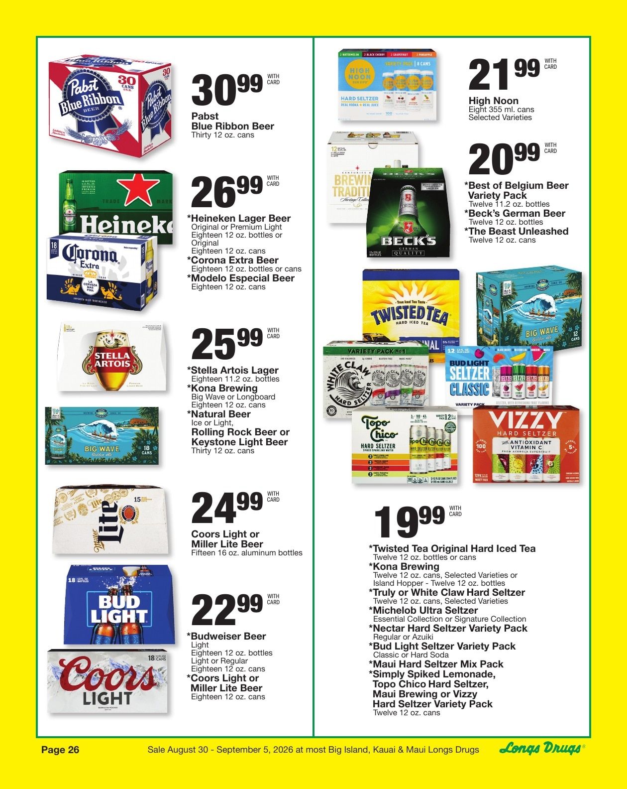 Longs Drugs Maui and Kauai Weekly Ad August 30 - September 5, 2026