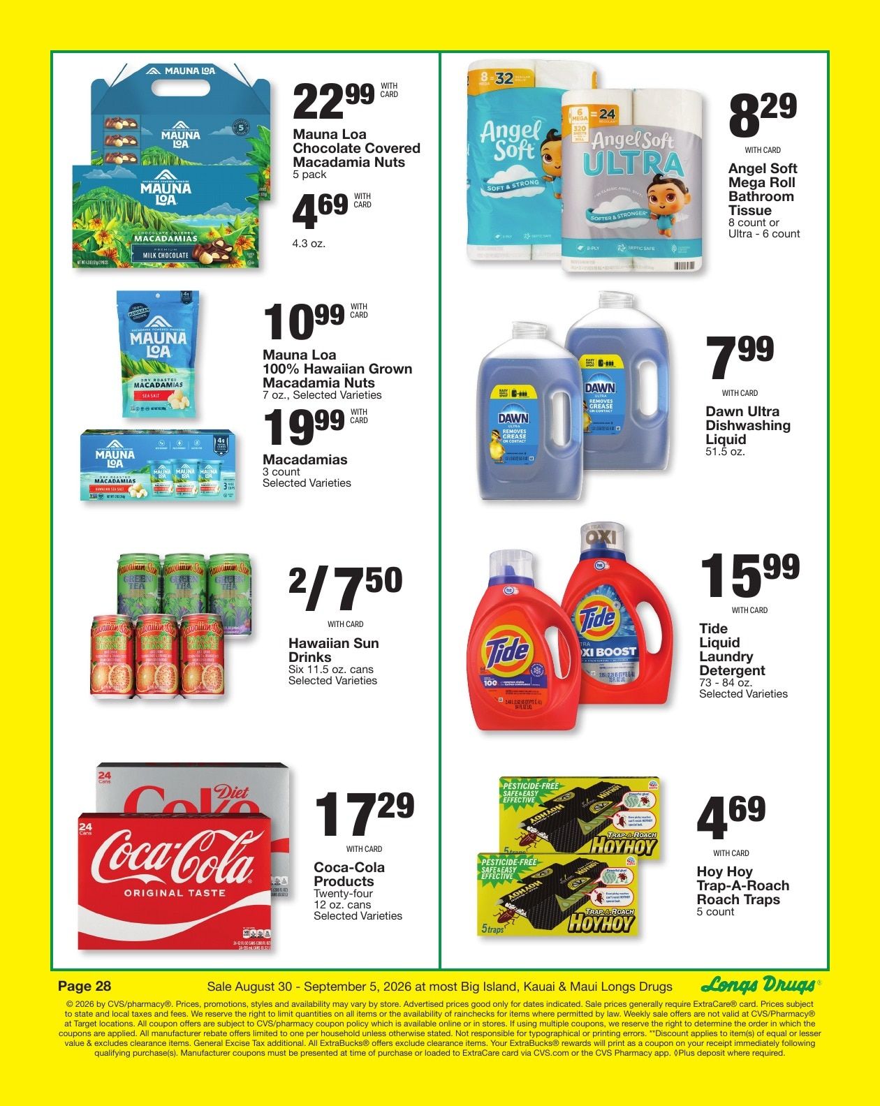 Longs Drugs Maui and Kauai Weekly Ad August 30 - September 5, 2026