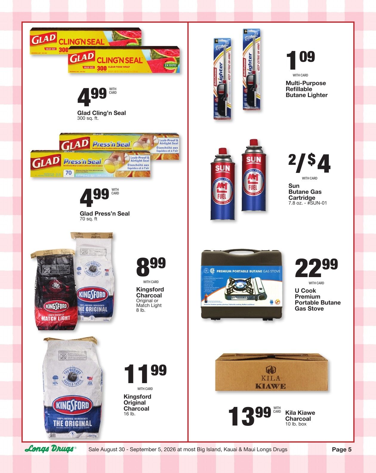 Longs Drugs Maui and Kauai Weekly Ad August 30 - September 5, 2026
