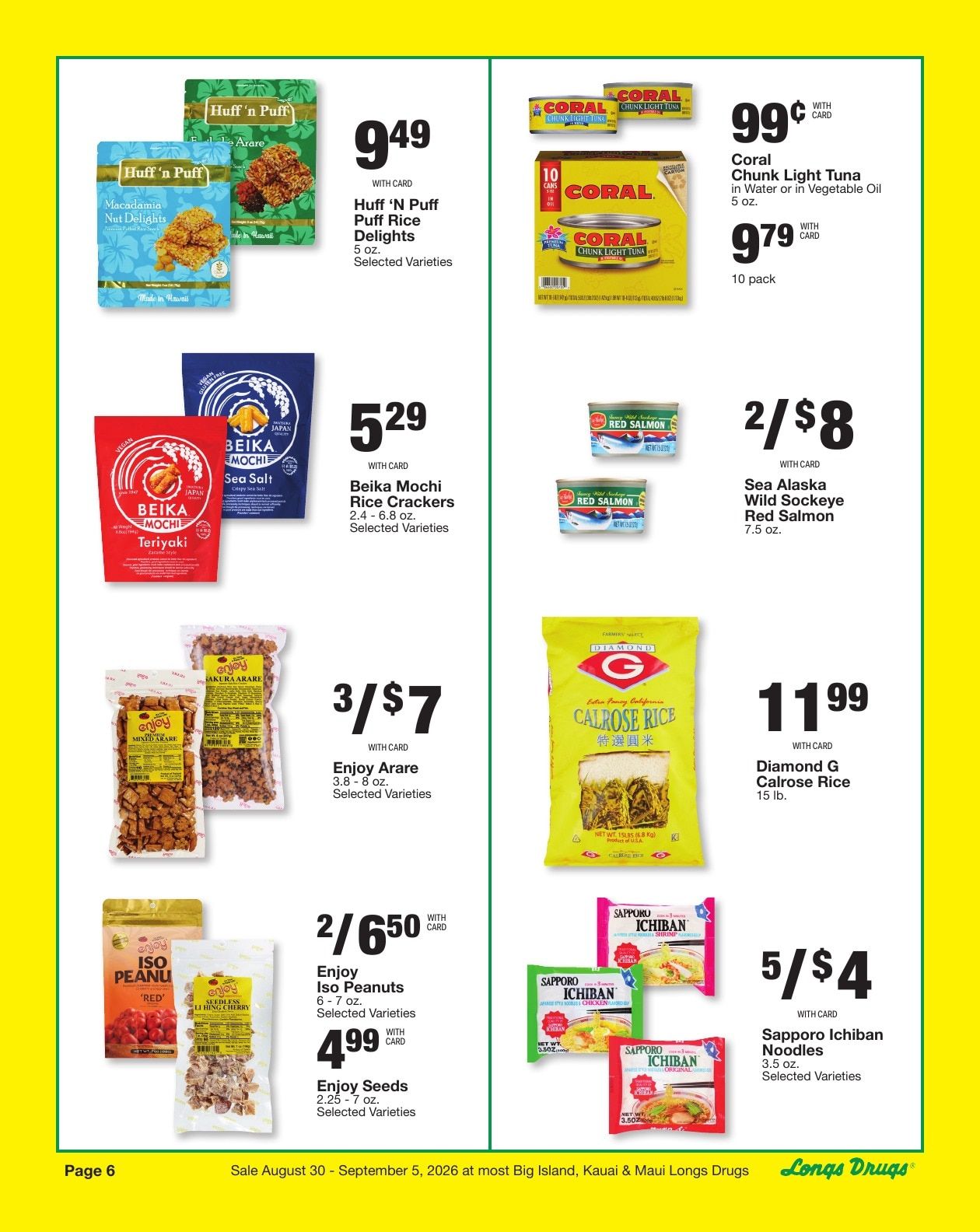 Longs Drugs Maui and Kauai Weekly Ad August 30 - September 5, 2026