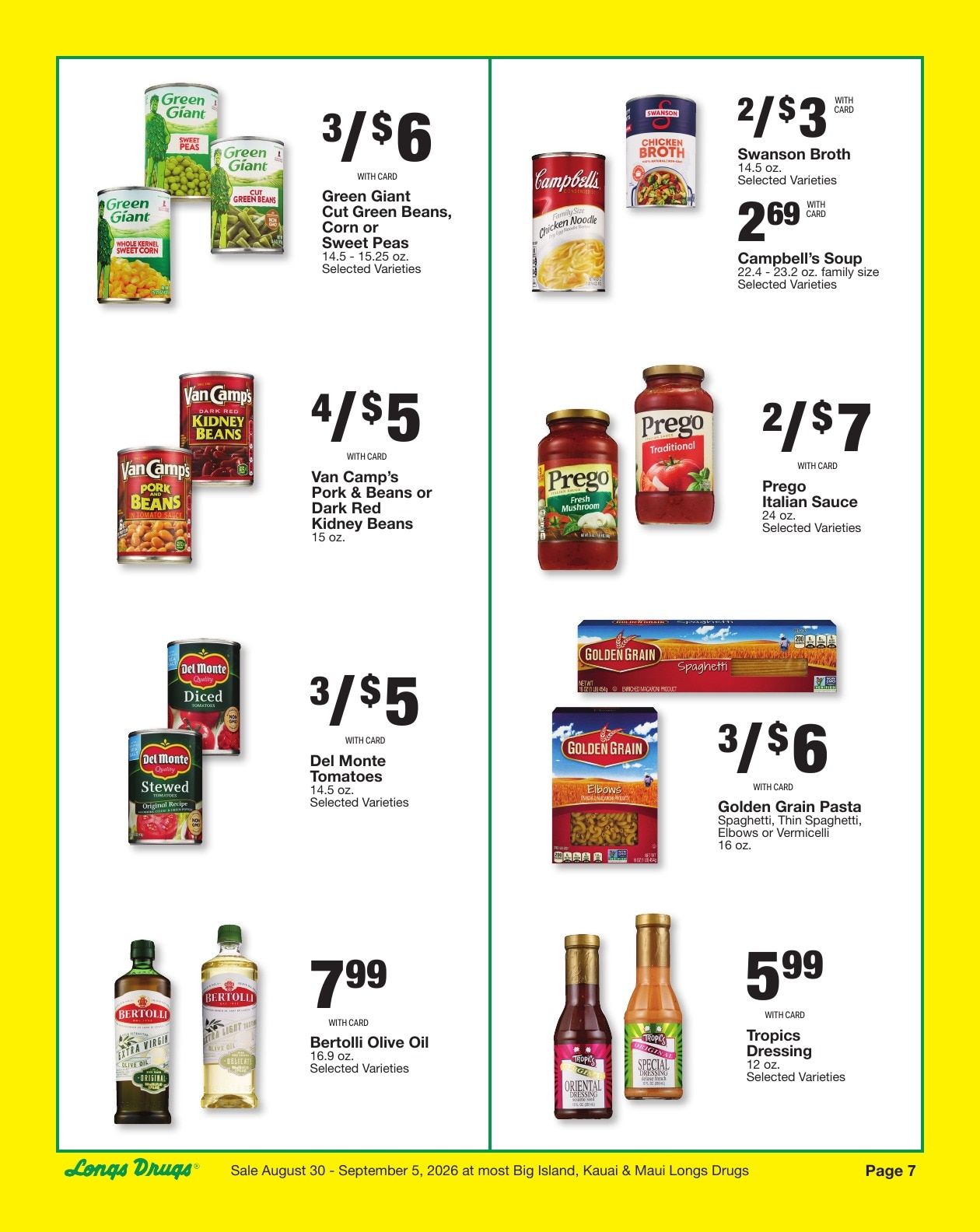 Longs Drugs Maui and Kauai Weekly Ad August 30 - September 5, 2026