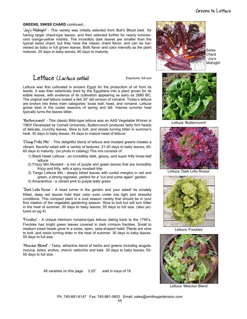 Smith's Gardens Vegetable Catalog Weekly Ad January 1 - December 31, 2026