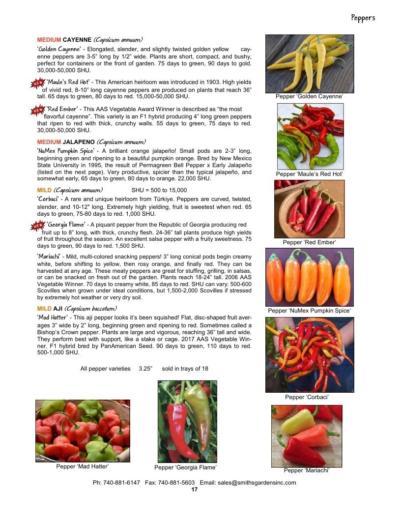 Smith's Gardens Vegetable Catalog Weekly Ad January 1 - December 31, 2026