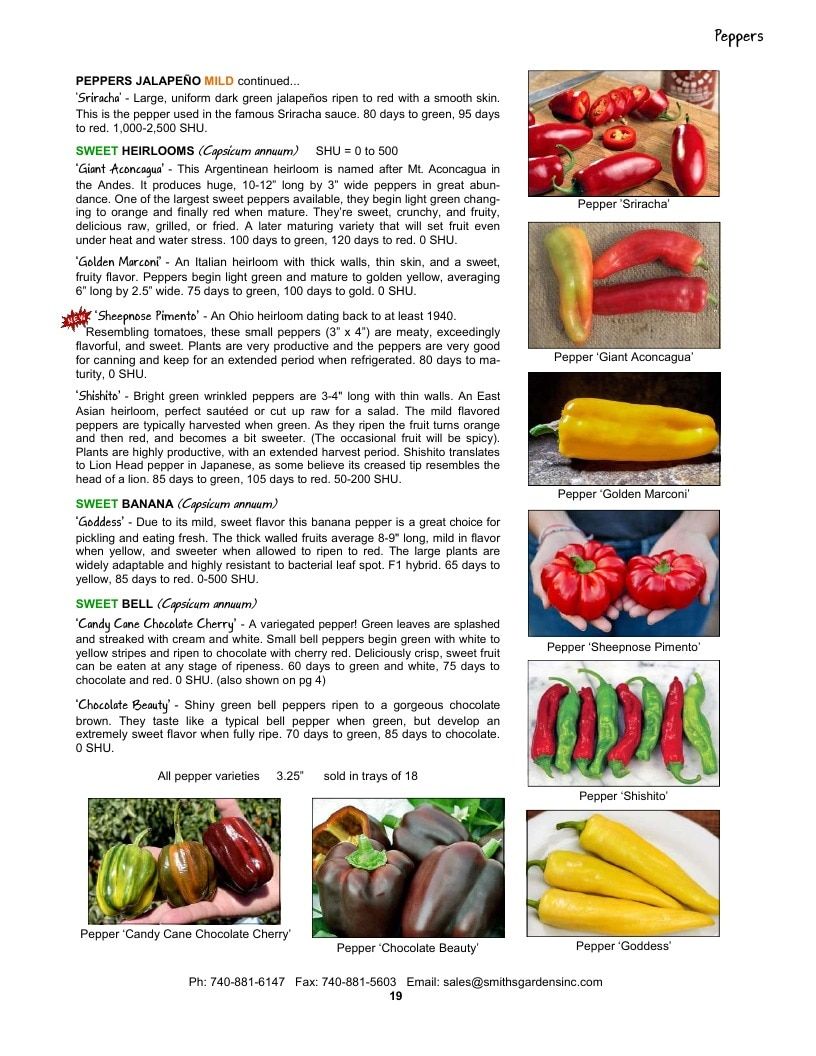 Smith's Gardens Vegetable Catalog Weekly Ad January 1 - December 31, 2026