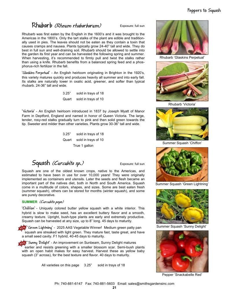 Smith's Gardens Vegetable Catalog Weekly Ad January 1 - December 31, 2026
