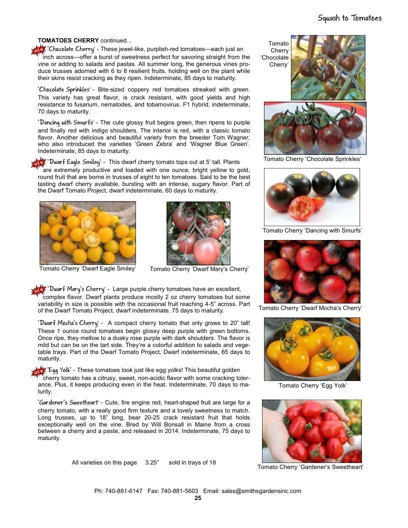 Smith's Gardens Vegetable Catalog Weekly Ad January 1 - December 31, 2026