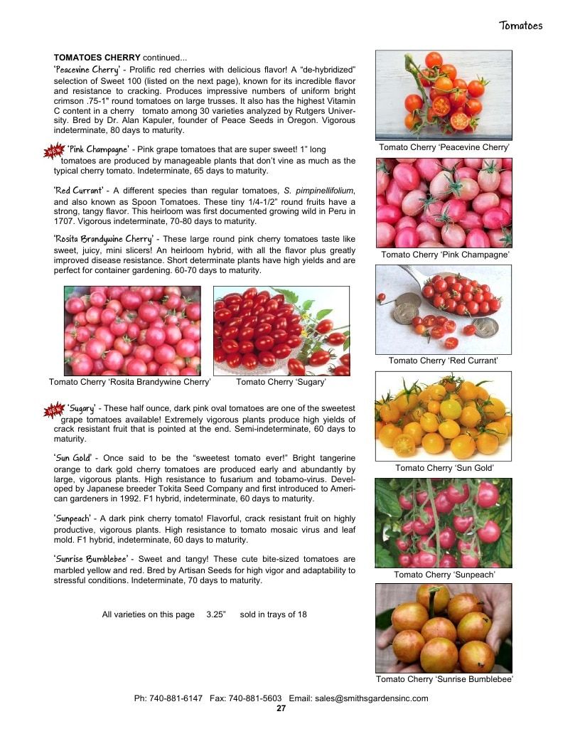 Smith's Gardens Vegetable Catalog Weekly Ad January 1 - December 31, 2026