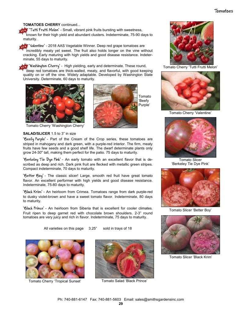 Smith's Gardens Vegetable Catalog Weekly Ad January 1 - December 31, 2026