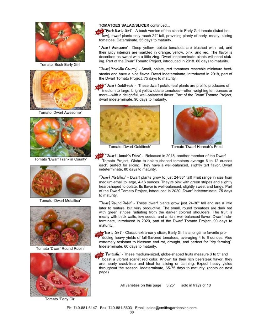 Smith's Gardens Vegetable Catalog Weekly Ad January 1 - December 31, 2026