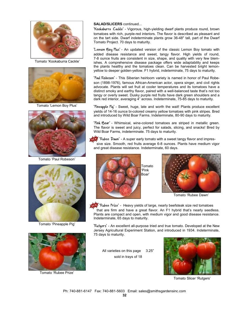 Smith's Gardens Vegetable Catalog Weekly Ad January 1 - December 31, 2026